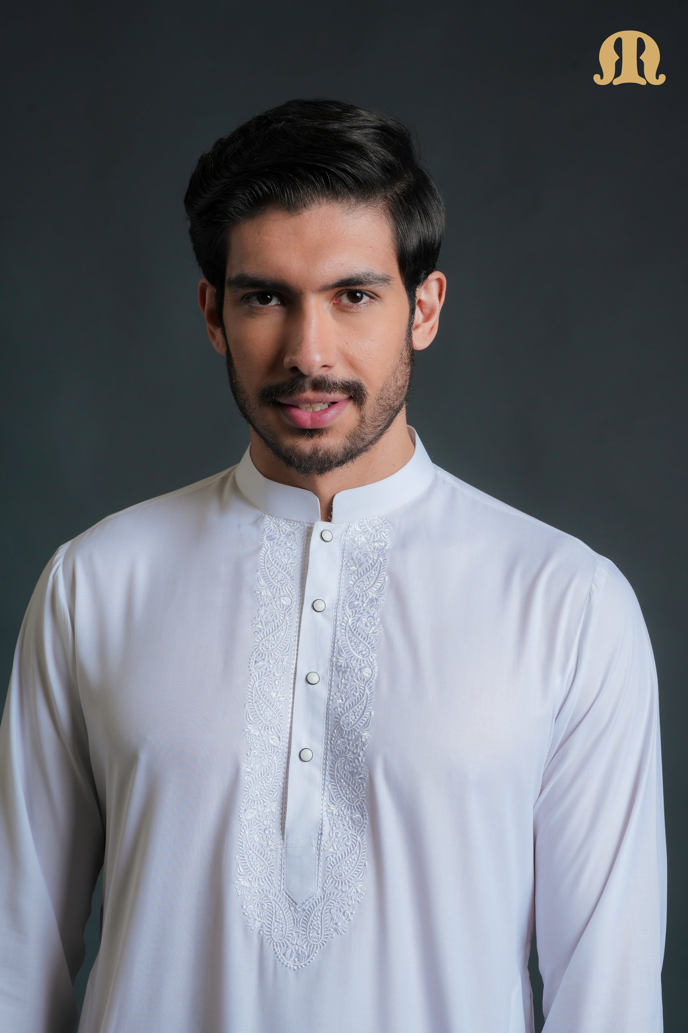 Sobrio Embroidered White Kurta Set Men
