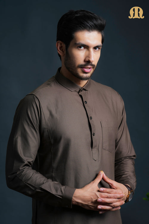 Asiri Brown Kali Kurta Set Men