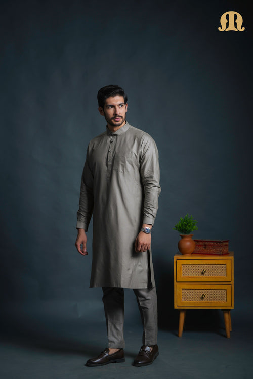Asiri Grey Kali Kurta Set Men
