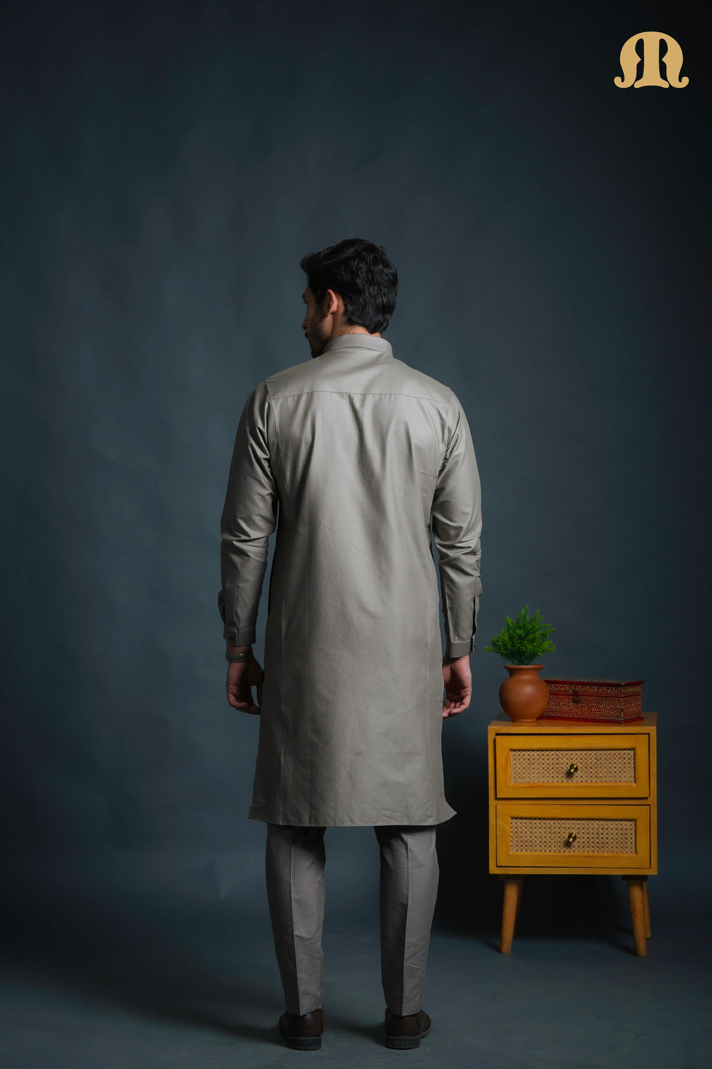 Asiri Grey Kali Kurta Set Men