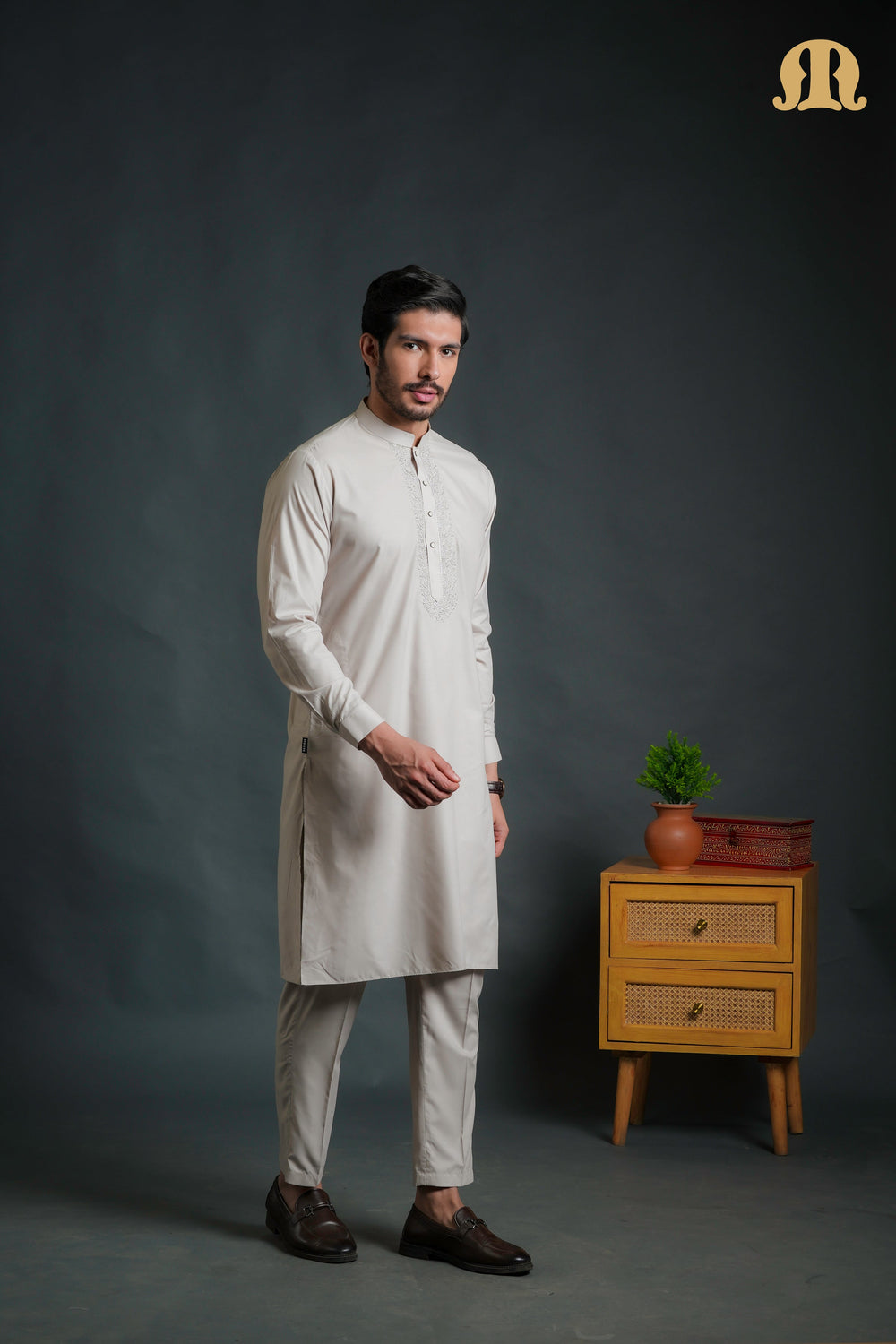 Sobrio Embroidered Pink Kurta Set Men