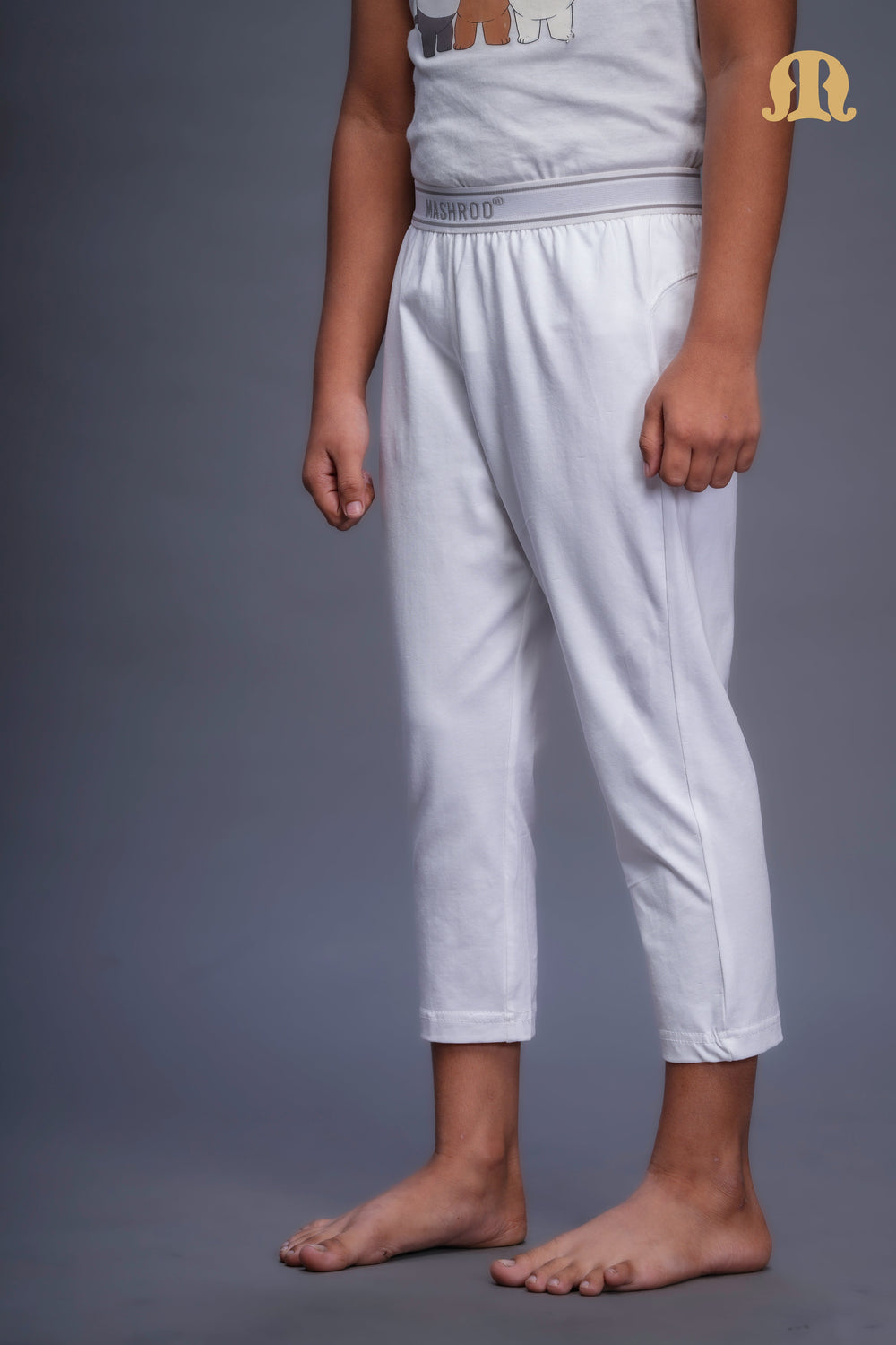 3/4 Knit Izaar White Boy