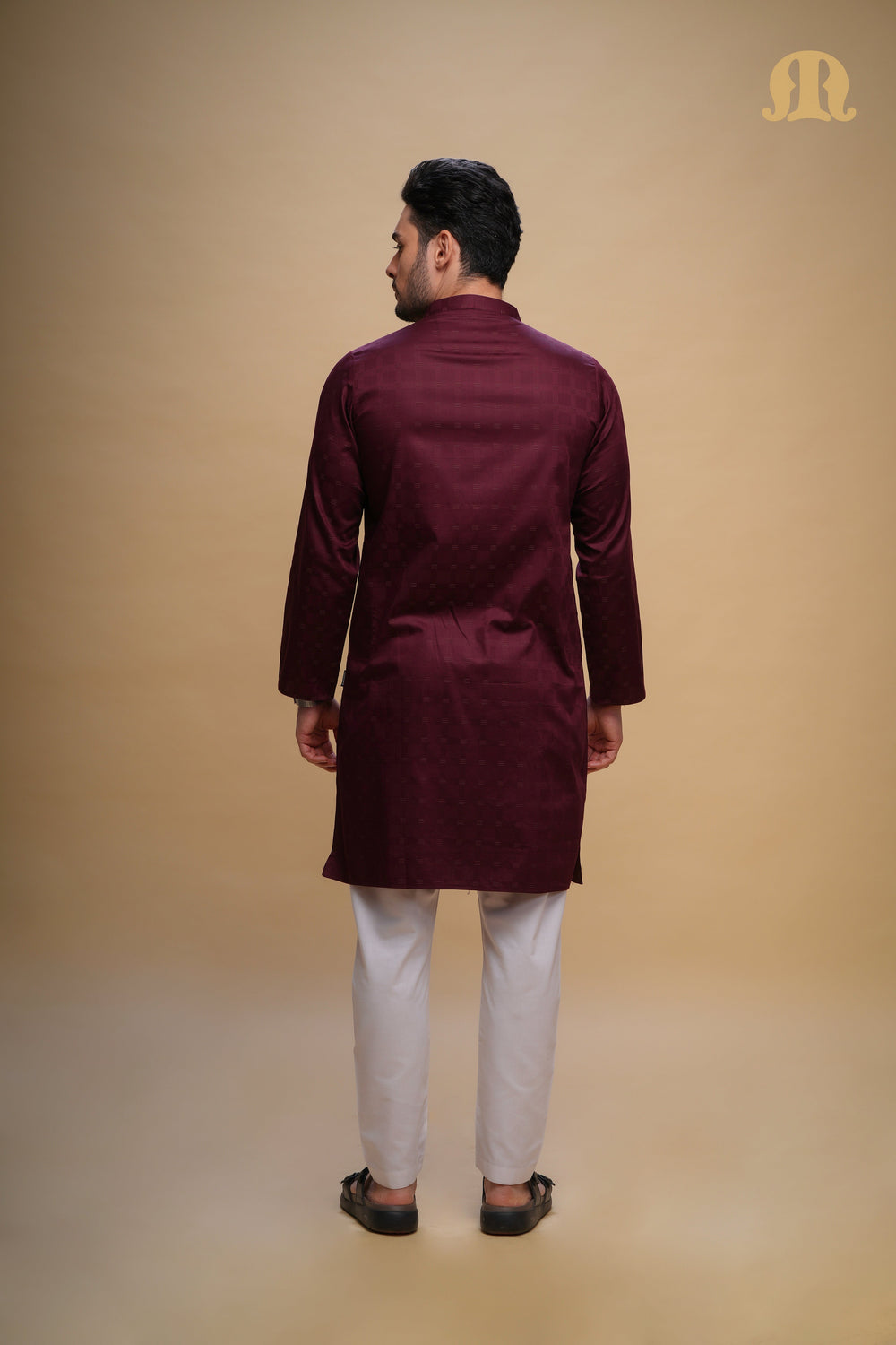 Yamuk Kurta Maroon Set Men