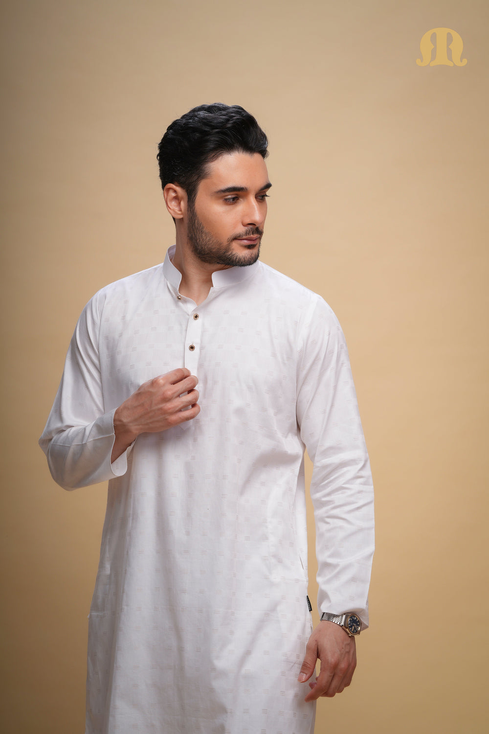 Yamuk Kurta White Set Men
