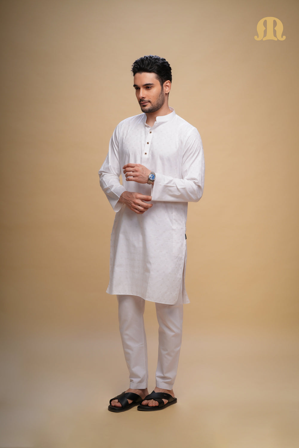 Yamuk Kurta White Set Men