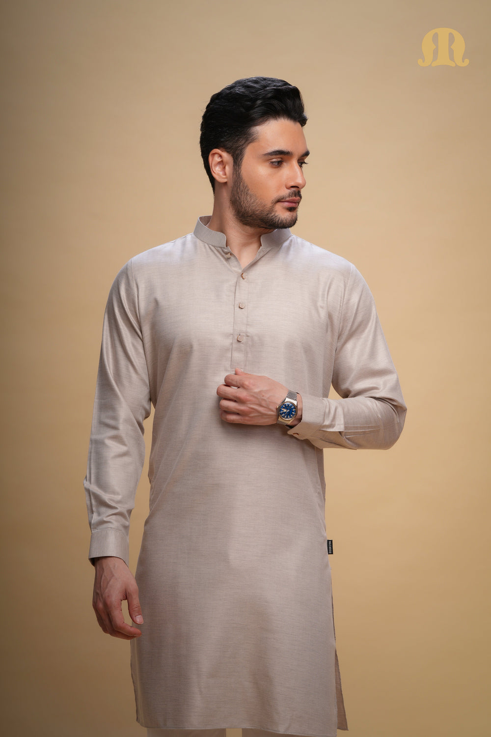 Yatay Kurta Peach Set Men