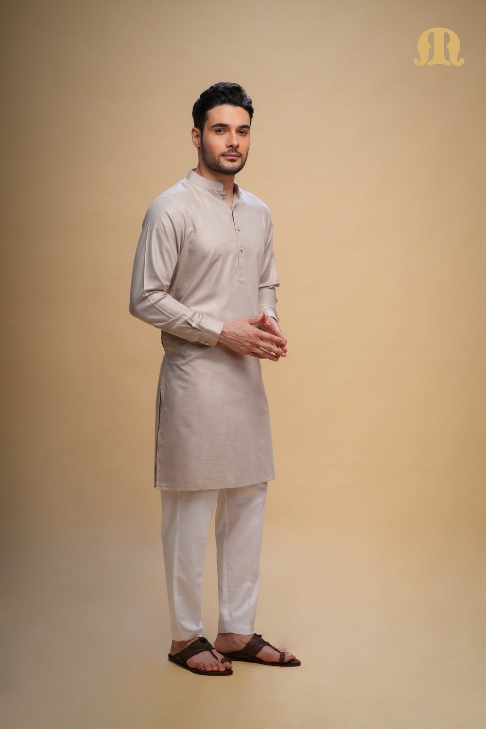 Yatay Kurta Peach Set Men