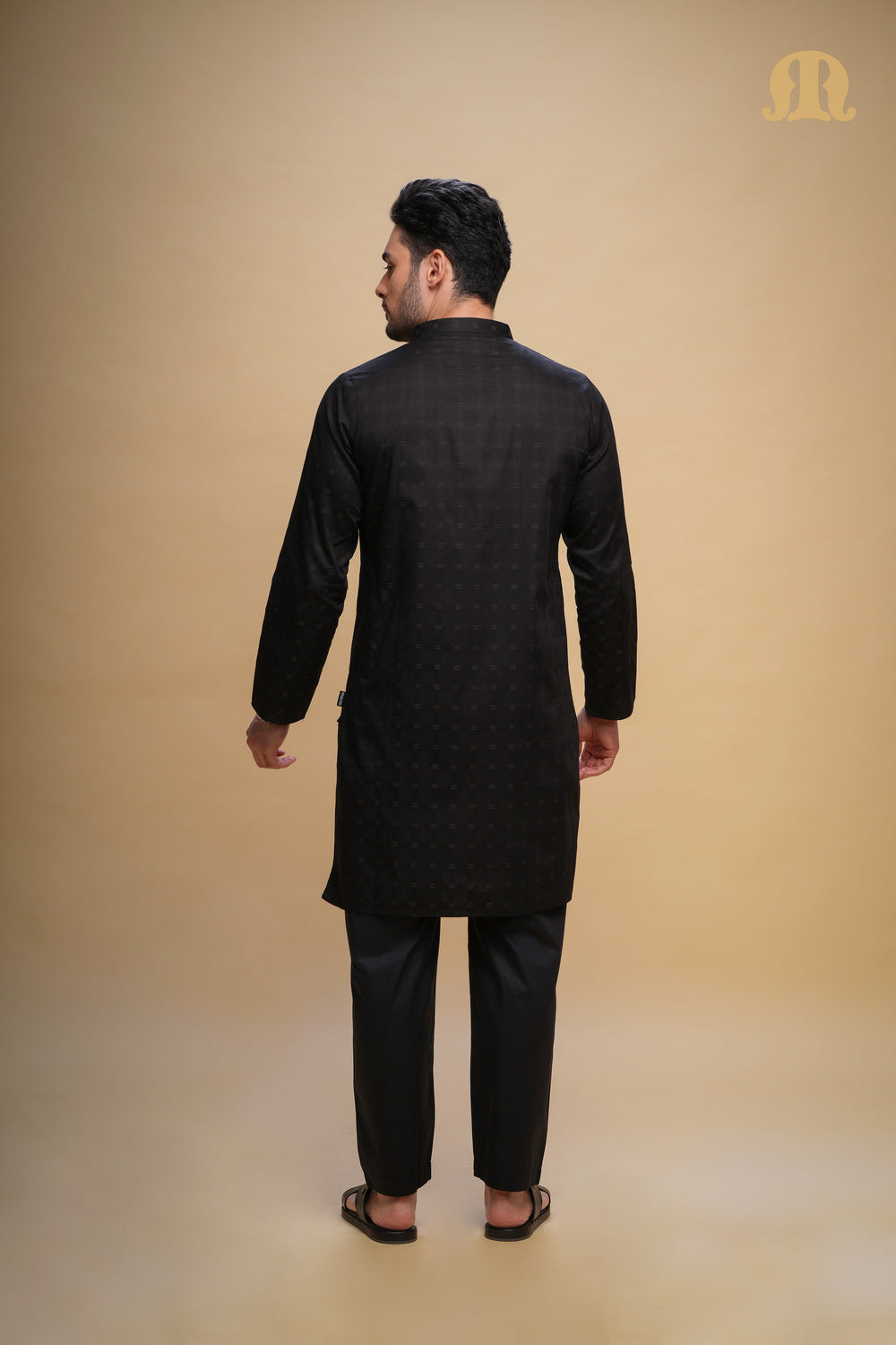Yamuk Kurta Black Set Men