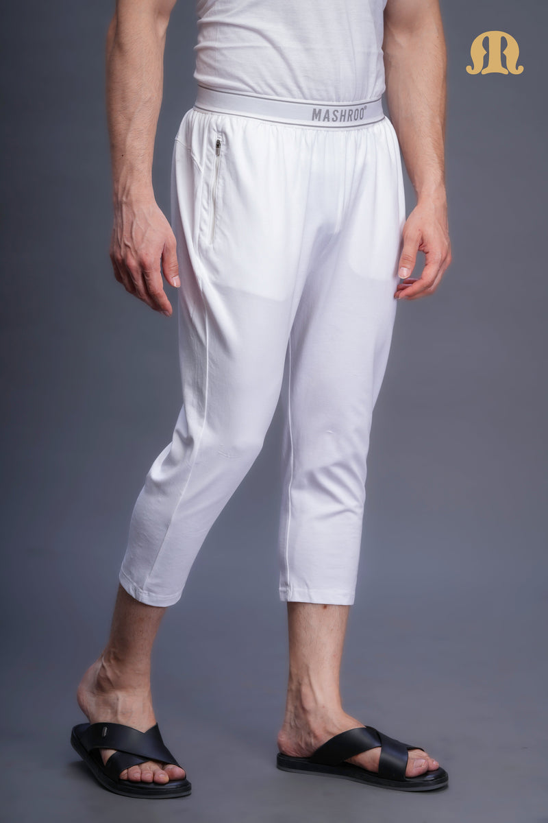 3/4 Knit Izaar White Men