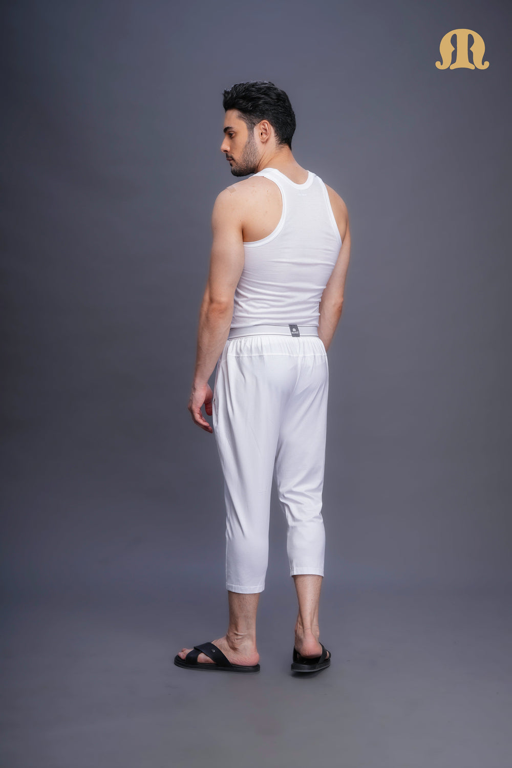 3/4 Knit Izaar White Men