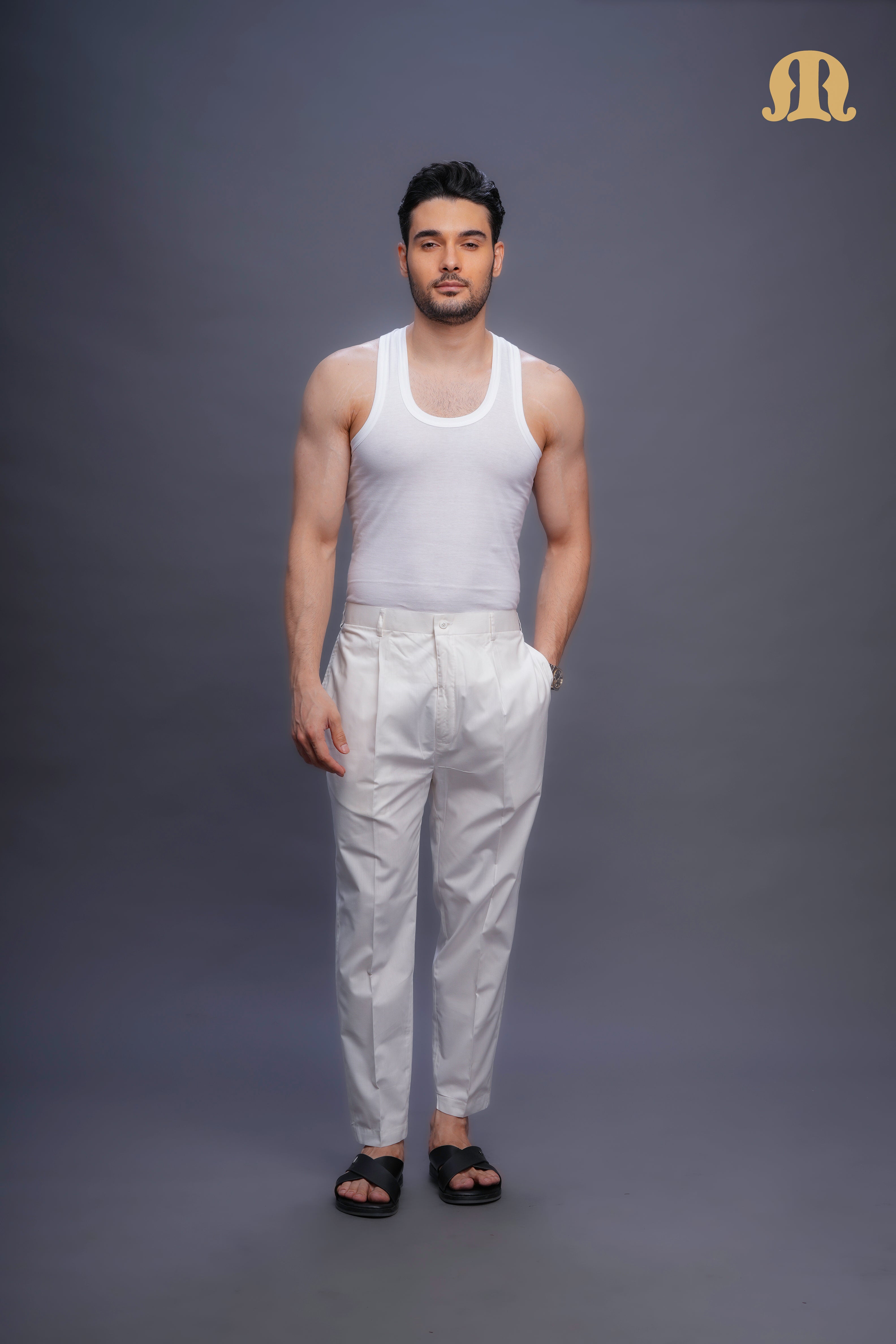 Kurta Pant Cream Men