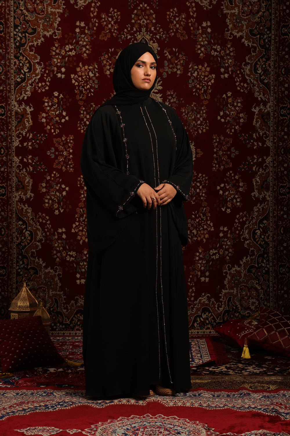 Crystal Embellished Batwing Abaya
