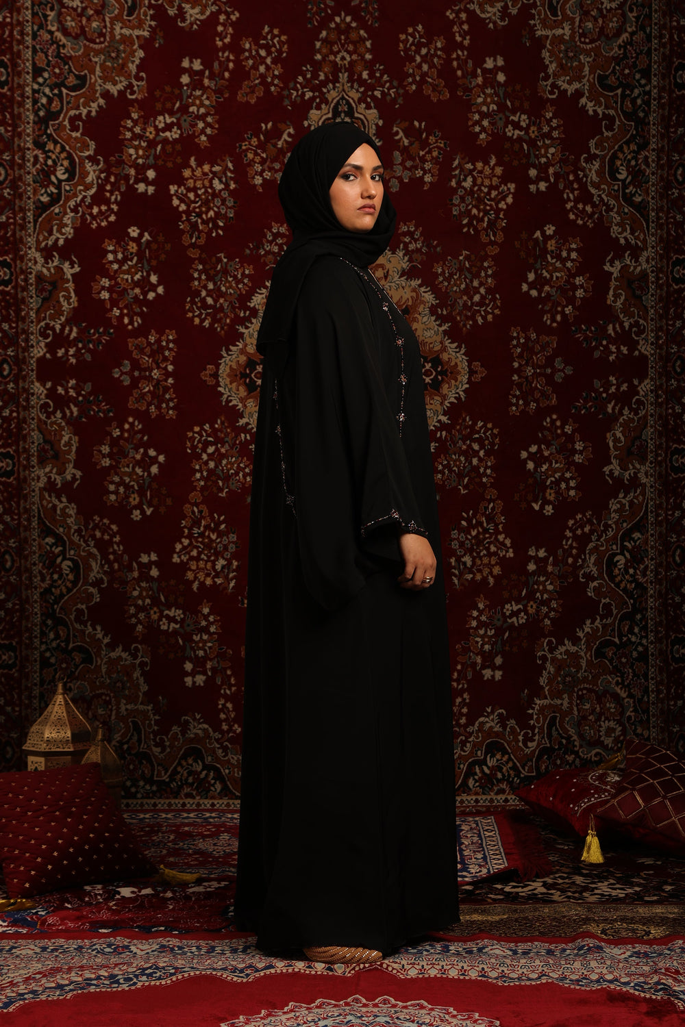 Crystal Embellished Batwing Abaya