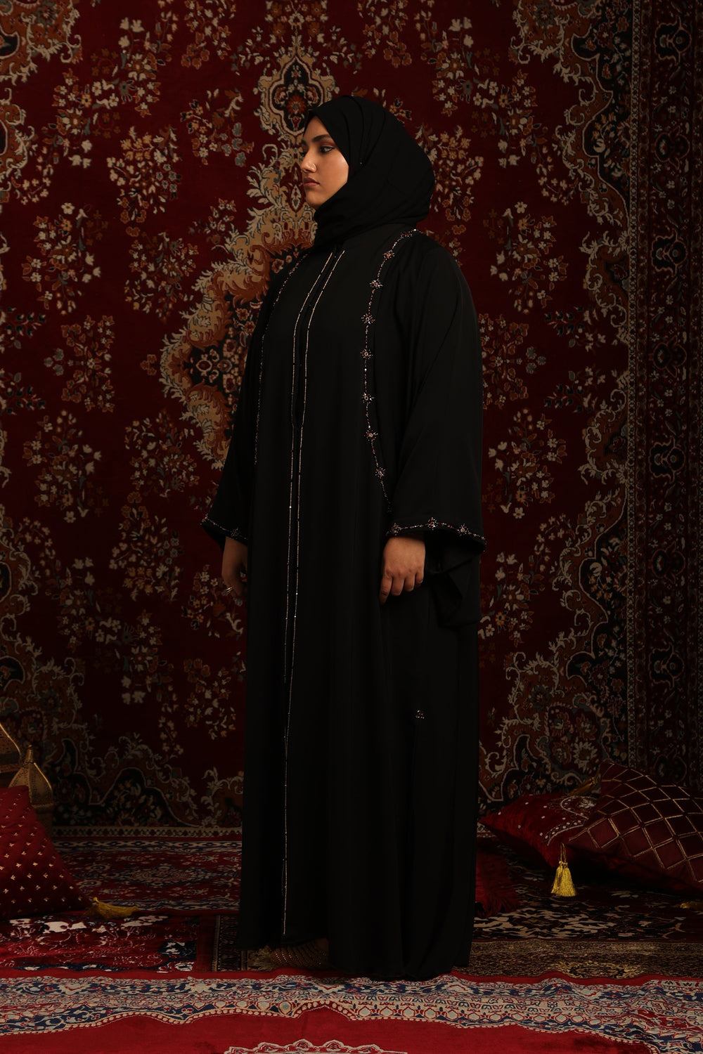 Crystal Embellished Batwing Abaya
