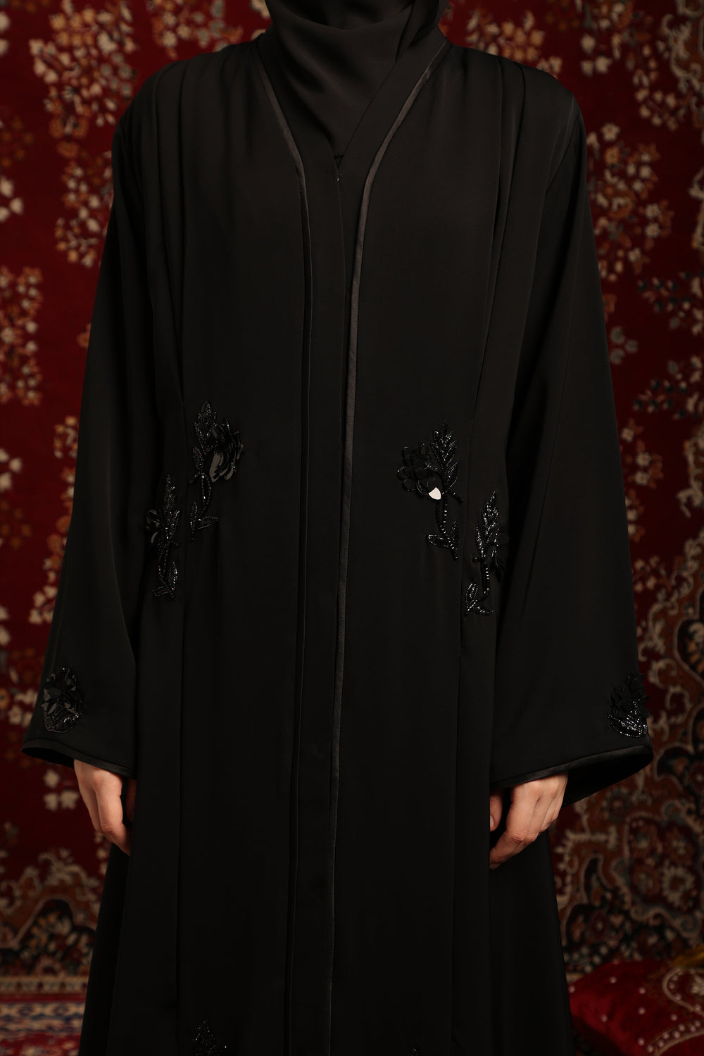 Embellished Pleat Abaya
