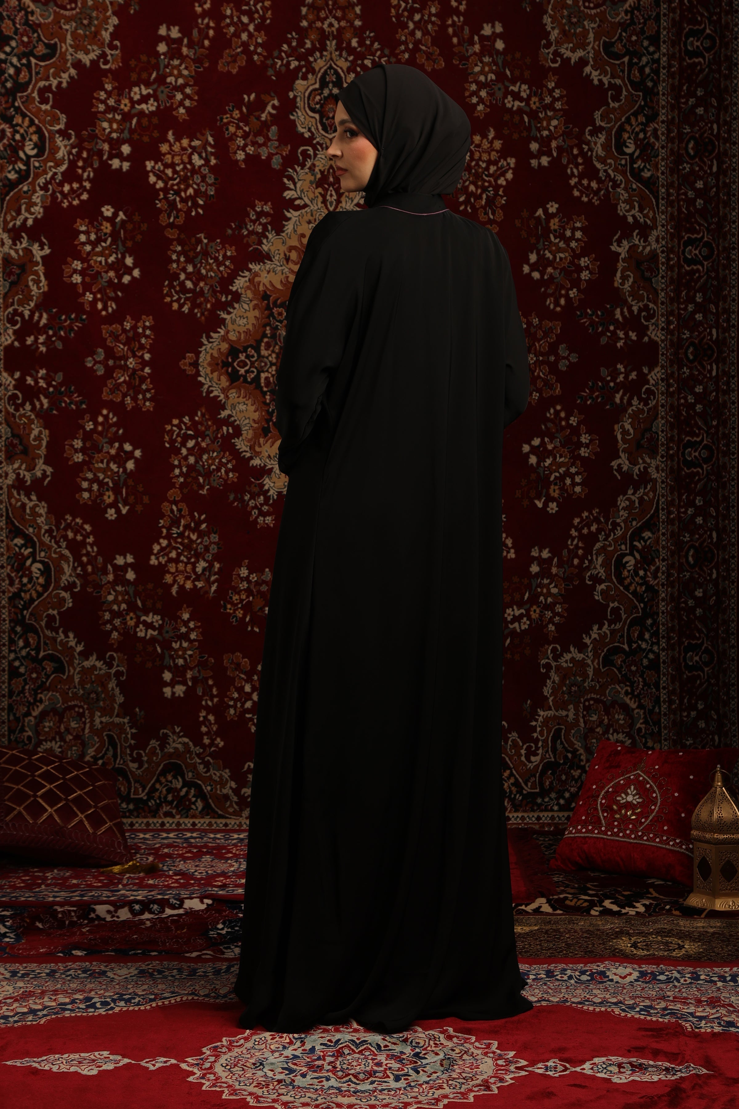 Asymmetric Embellished Abaya