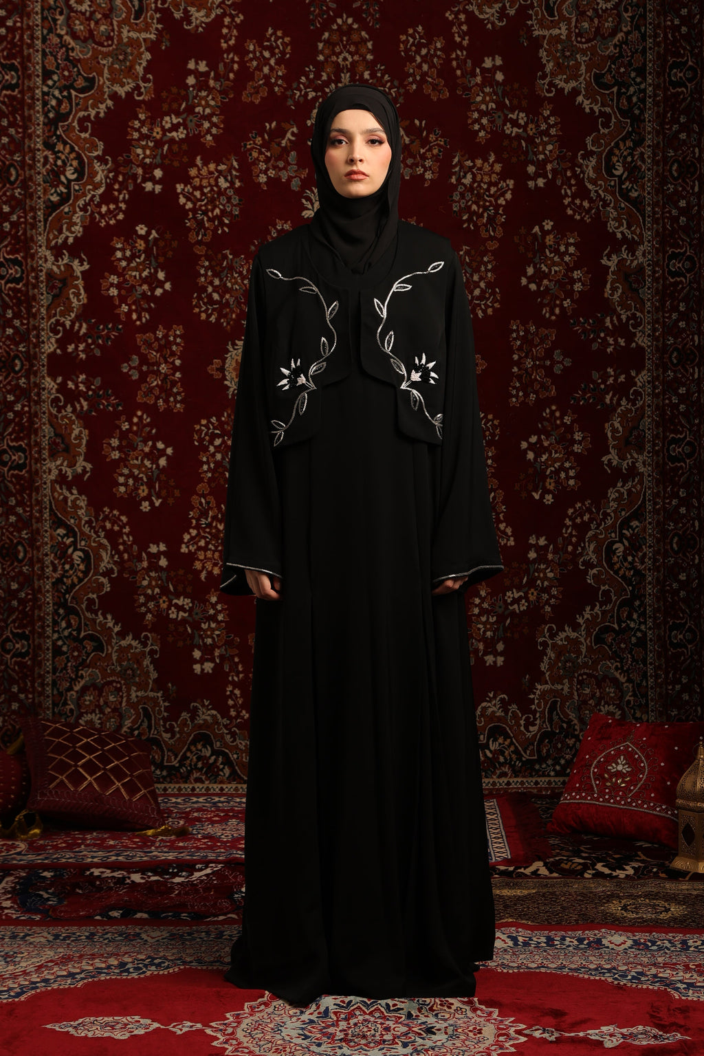 Embellished Short Jacket Abaya