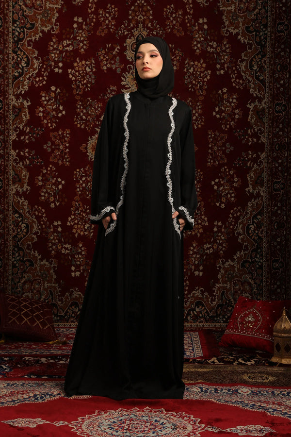 Curved Silhouette Embellished Abaya