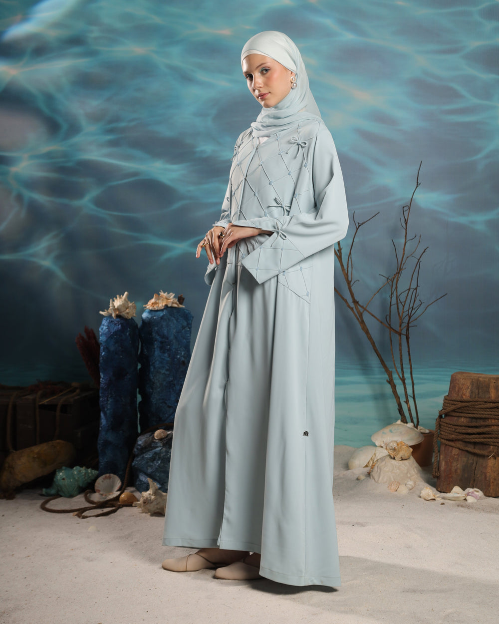 Fayroozi Abaya | Soft Baby Blue