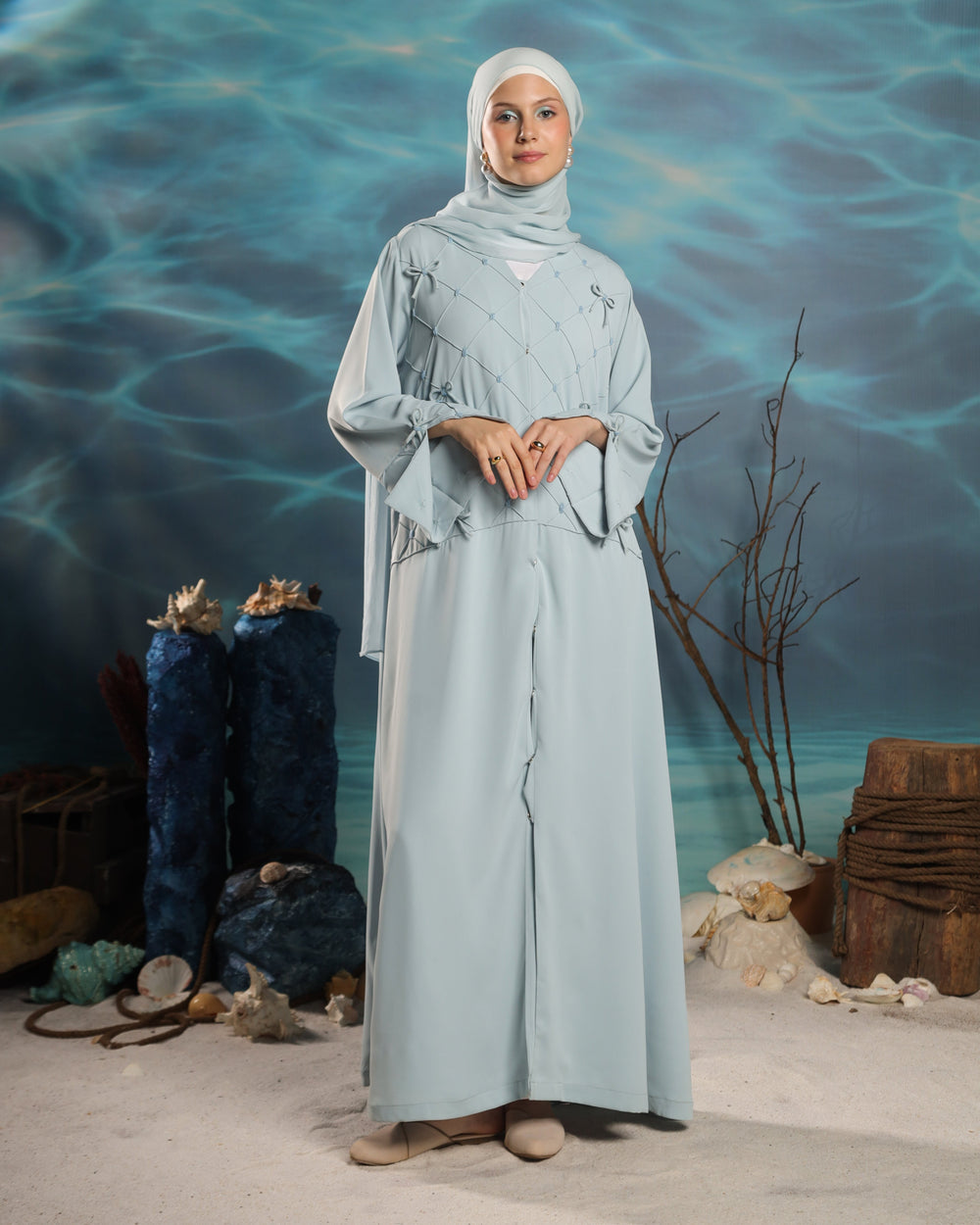Fayroozi Abaya | Soft Baby Blue
