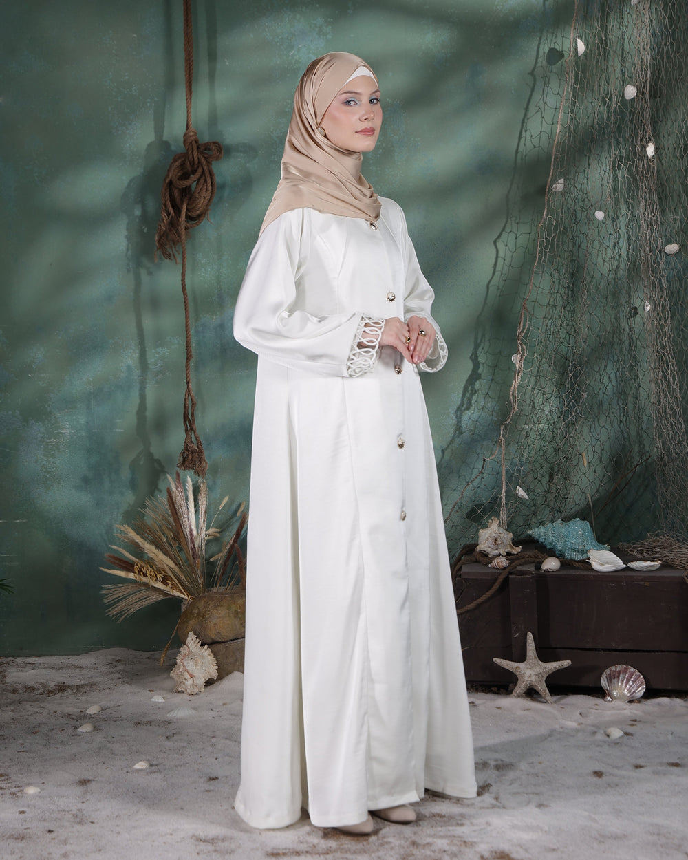 Rein Abaya | Elegant Ivory