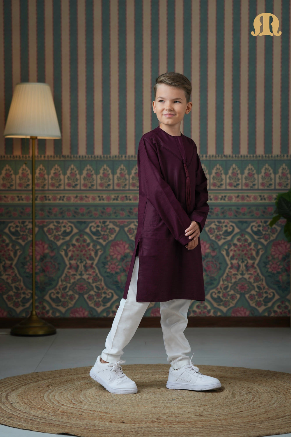 Emrati Kurta Set Maroon For Kids