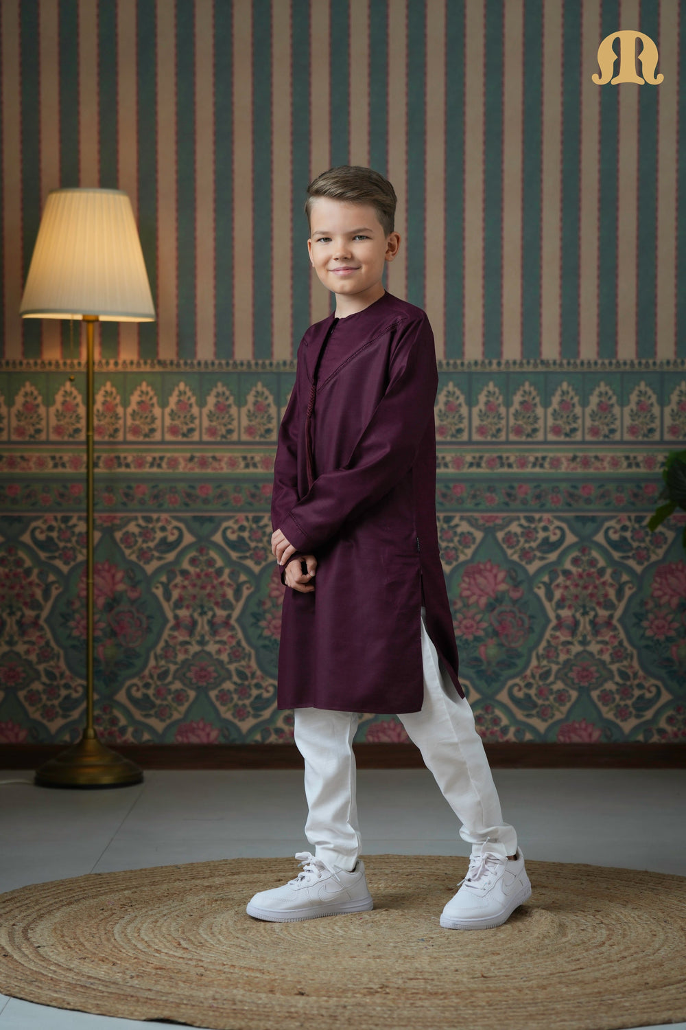Emrati Kurta Set Maroon For Kids