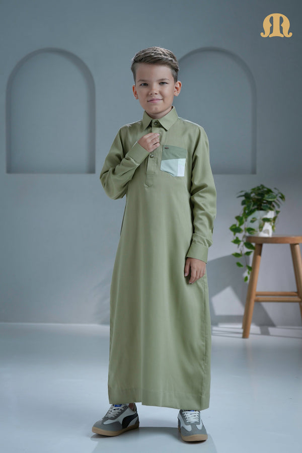 Logi L Green Thobe for Kids