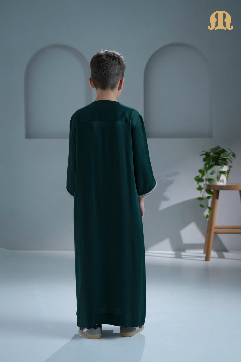 Nasser Green Moroccan Thobe For Boys