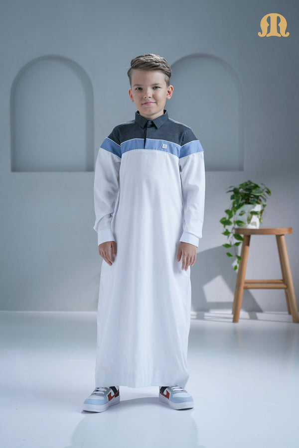 Belloumi White Thobe For Boys