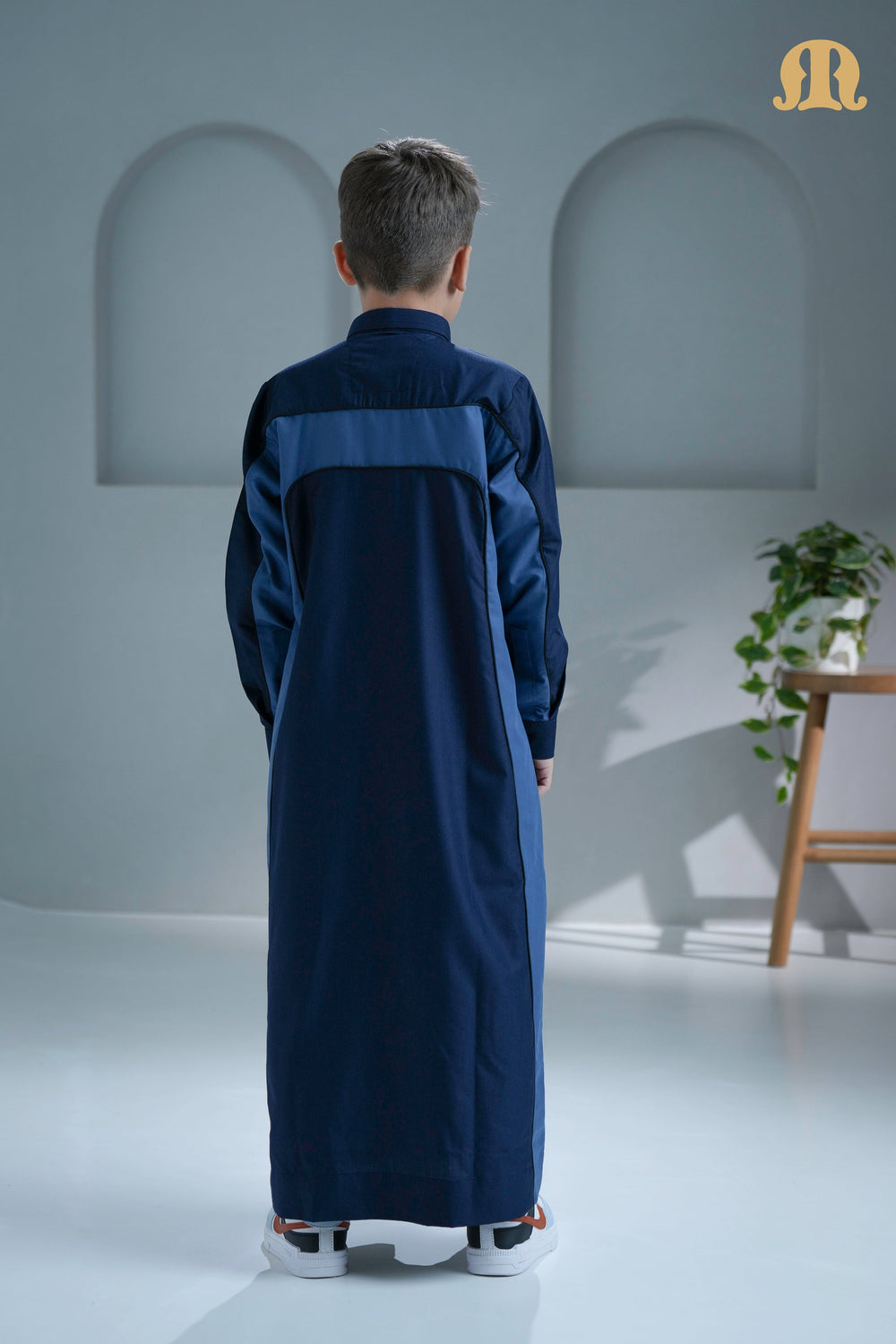Birkir Navy Blue Denim Thobe For Boys