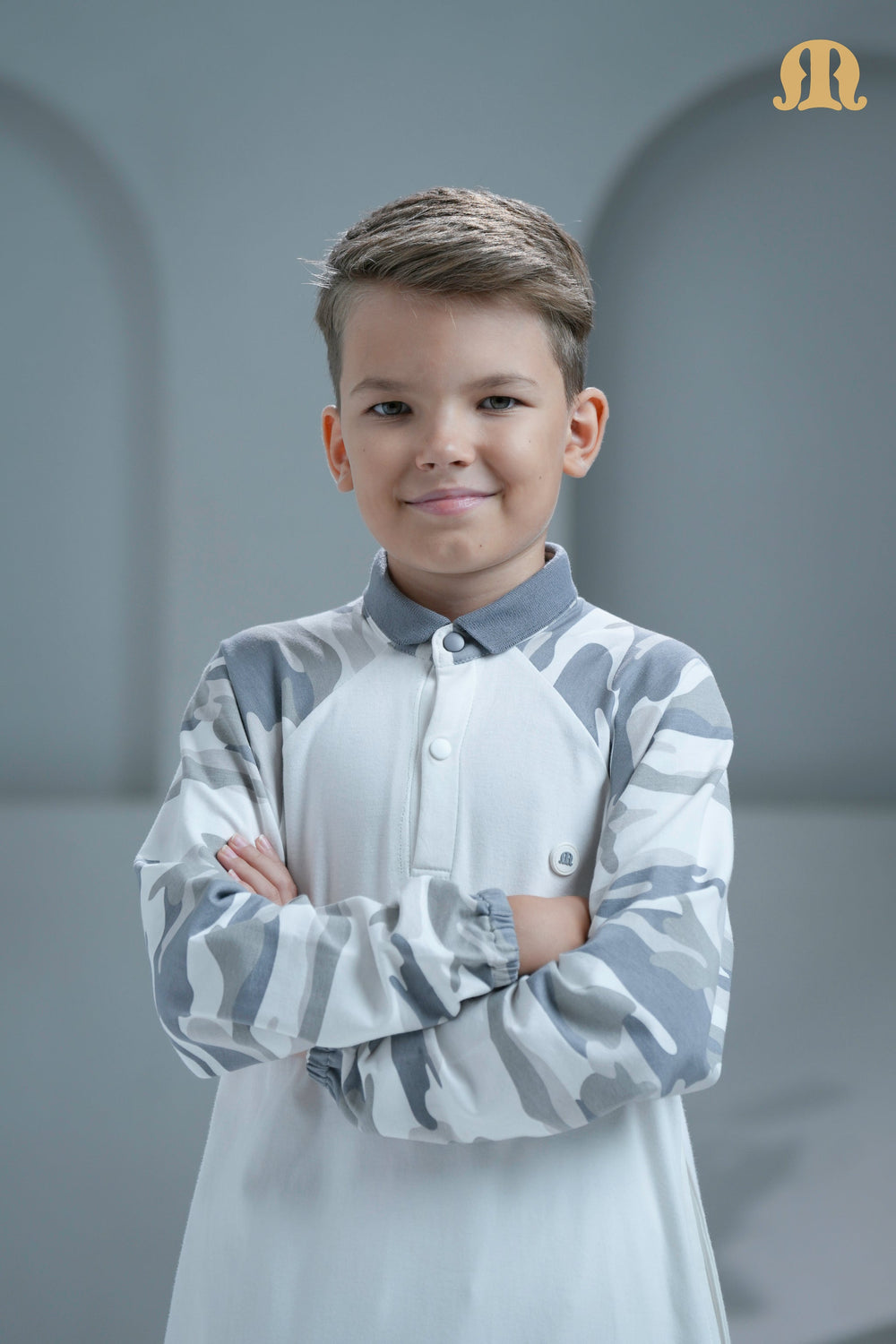 Ordu Camo knitted White Thobe For Boys