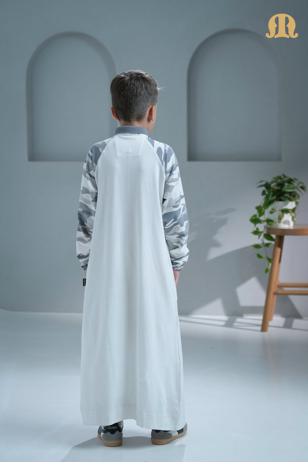 Ordu White camo Thobe for Kids