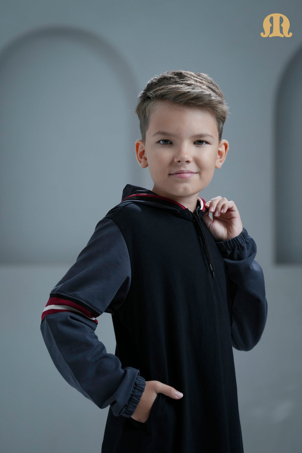 Fontaine Knitted Hoodie Thobe For Boys