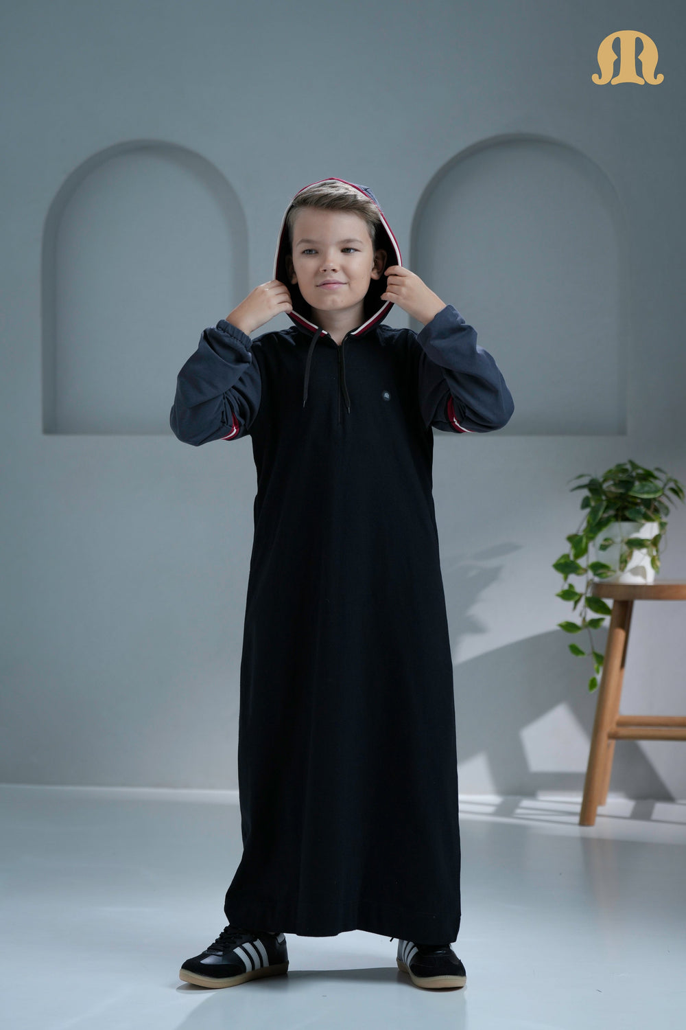 Fontaine knitted Hoodie Thobe for Kids