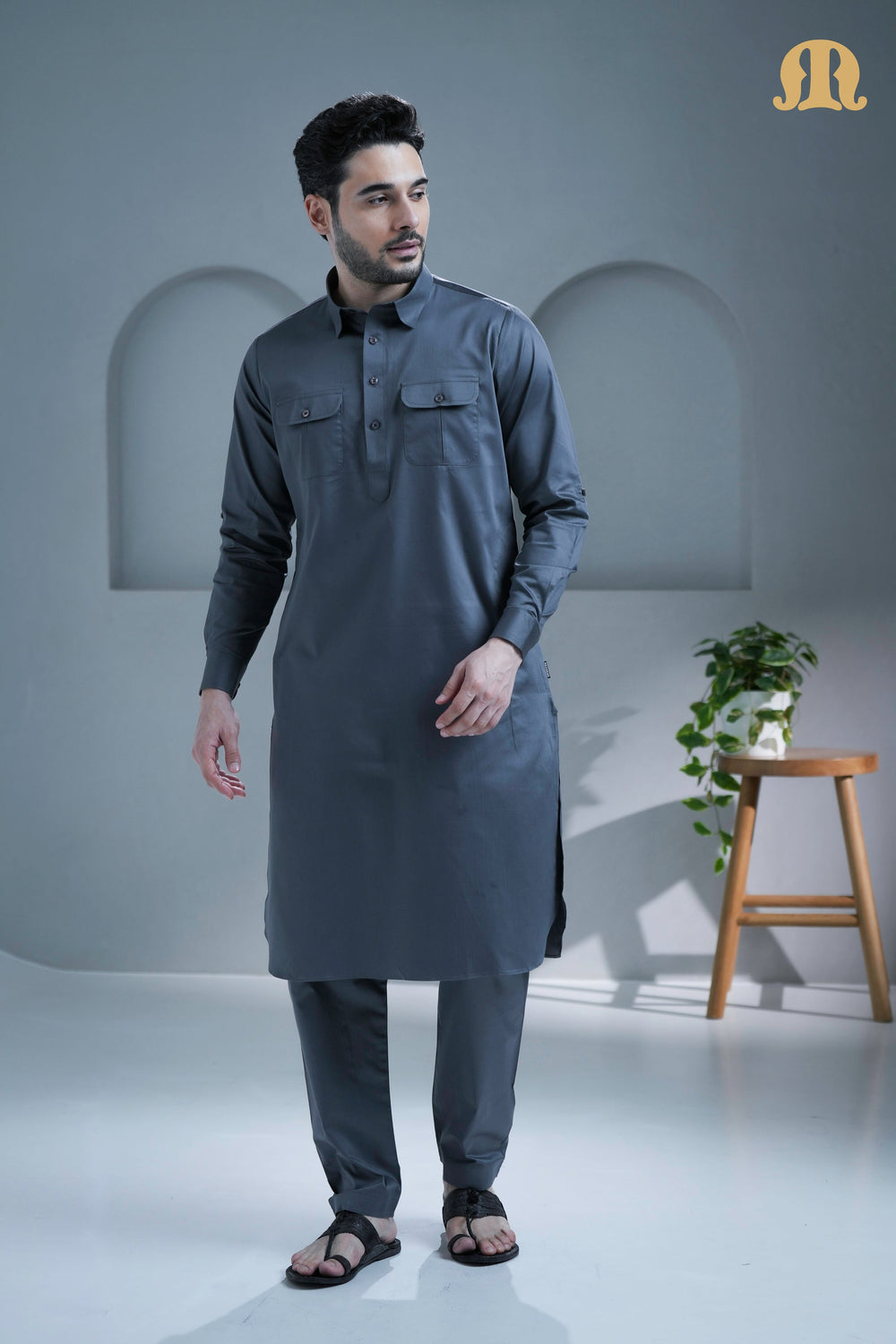 Tunban Pathani  D Grey for Men