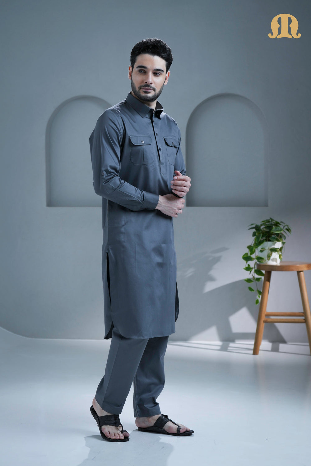 Tunban Pathani  D Grey for Men