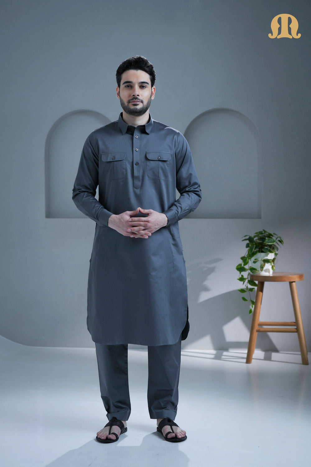 Tunban Pathani  D Grey for Men