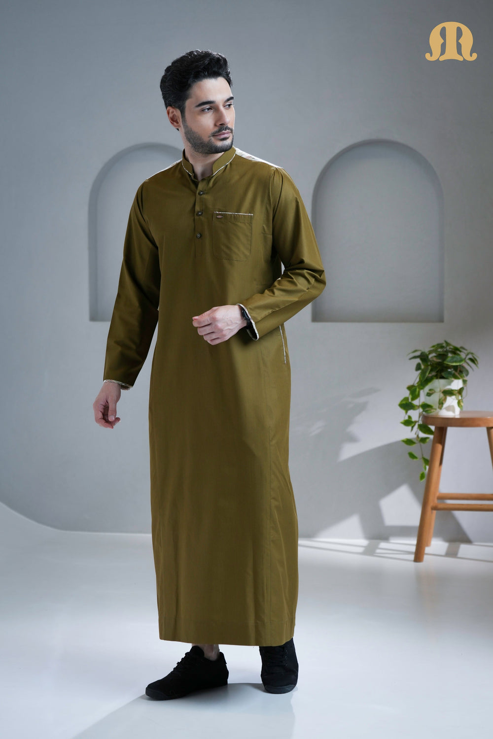 Tinmer Brown Thobe For Men