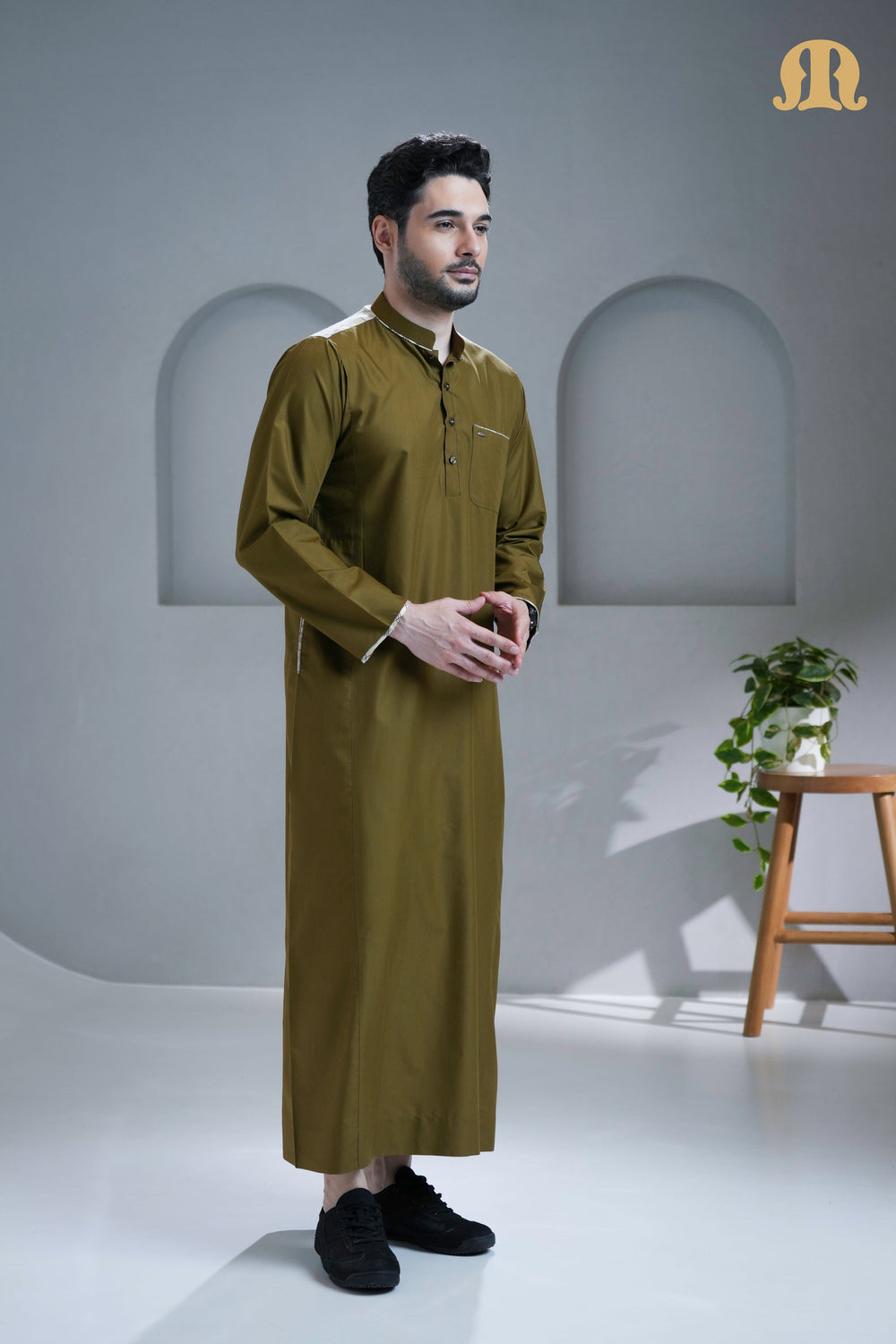 Tinmer Brown Thobe For Men