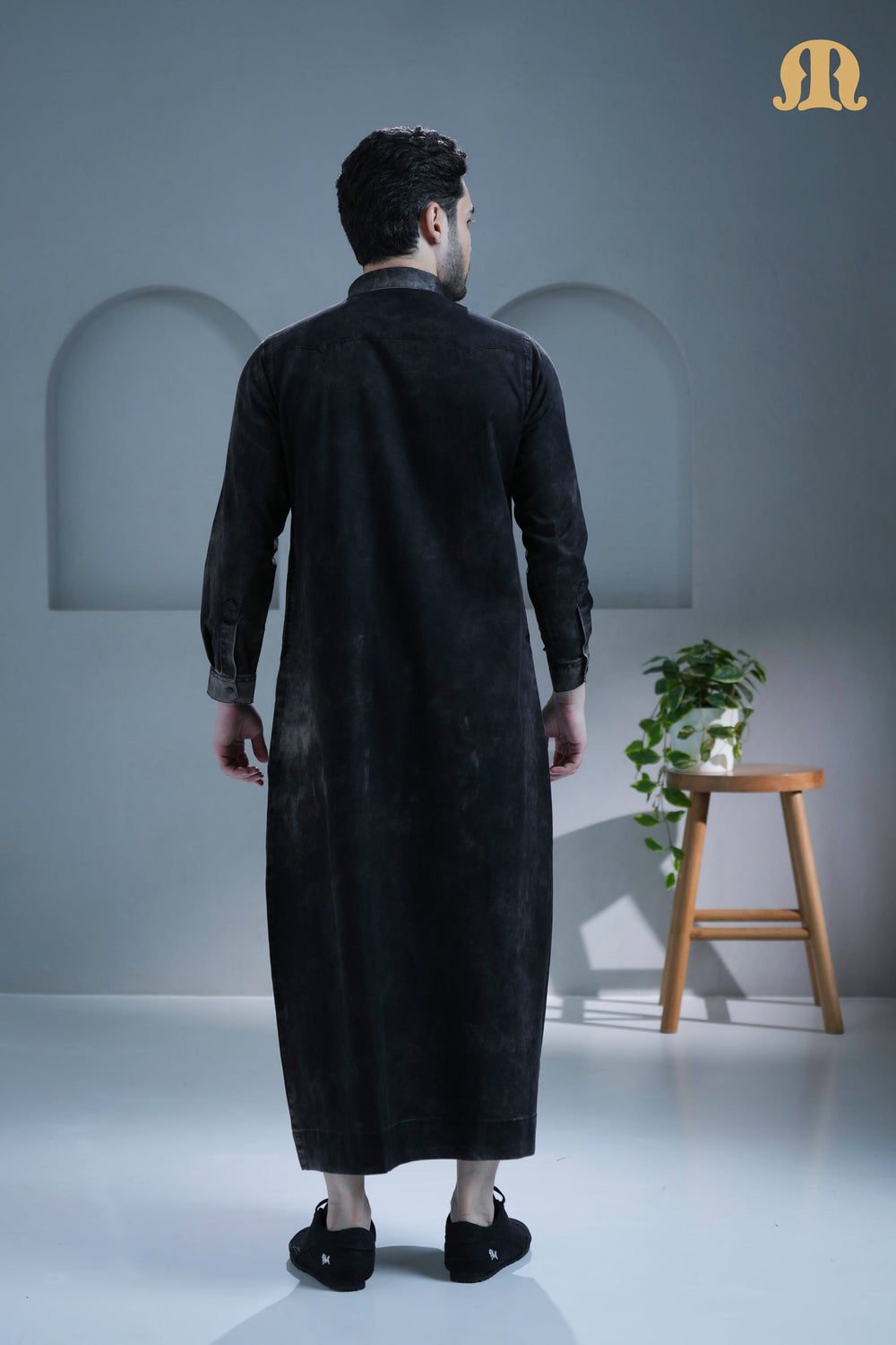 Brimstone Black Denim Thobe For Men