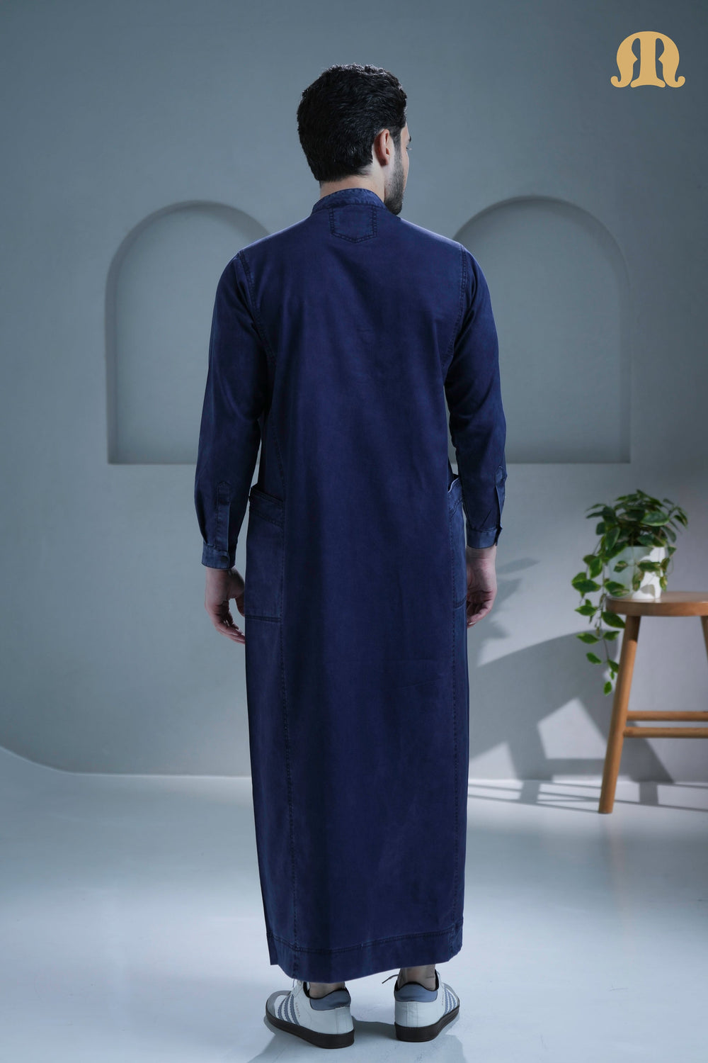 Mekong Navy Blue Denim Thobe For Men