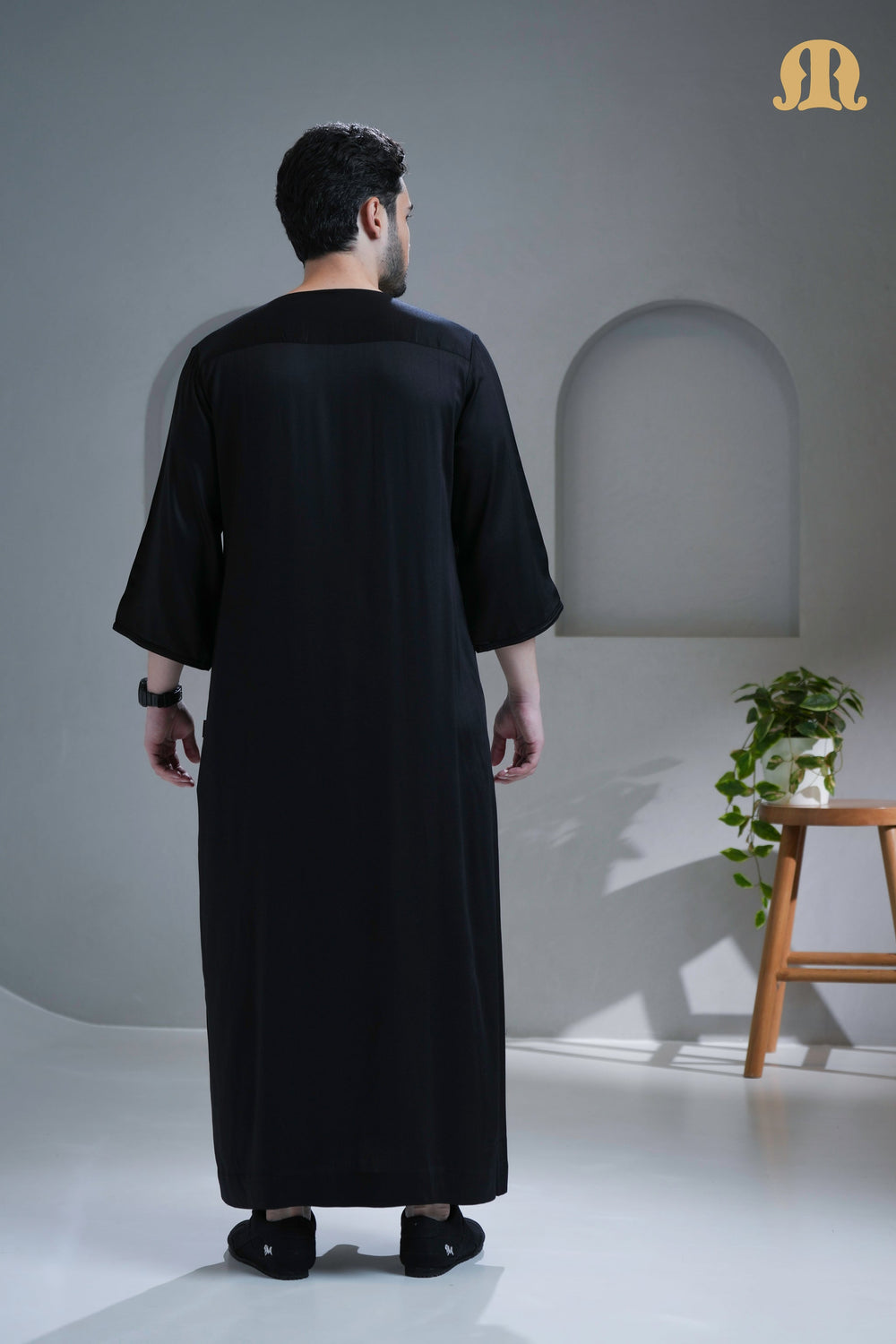 Tiznit Black Moroccan Thobe For Men