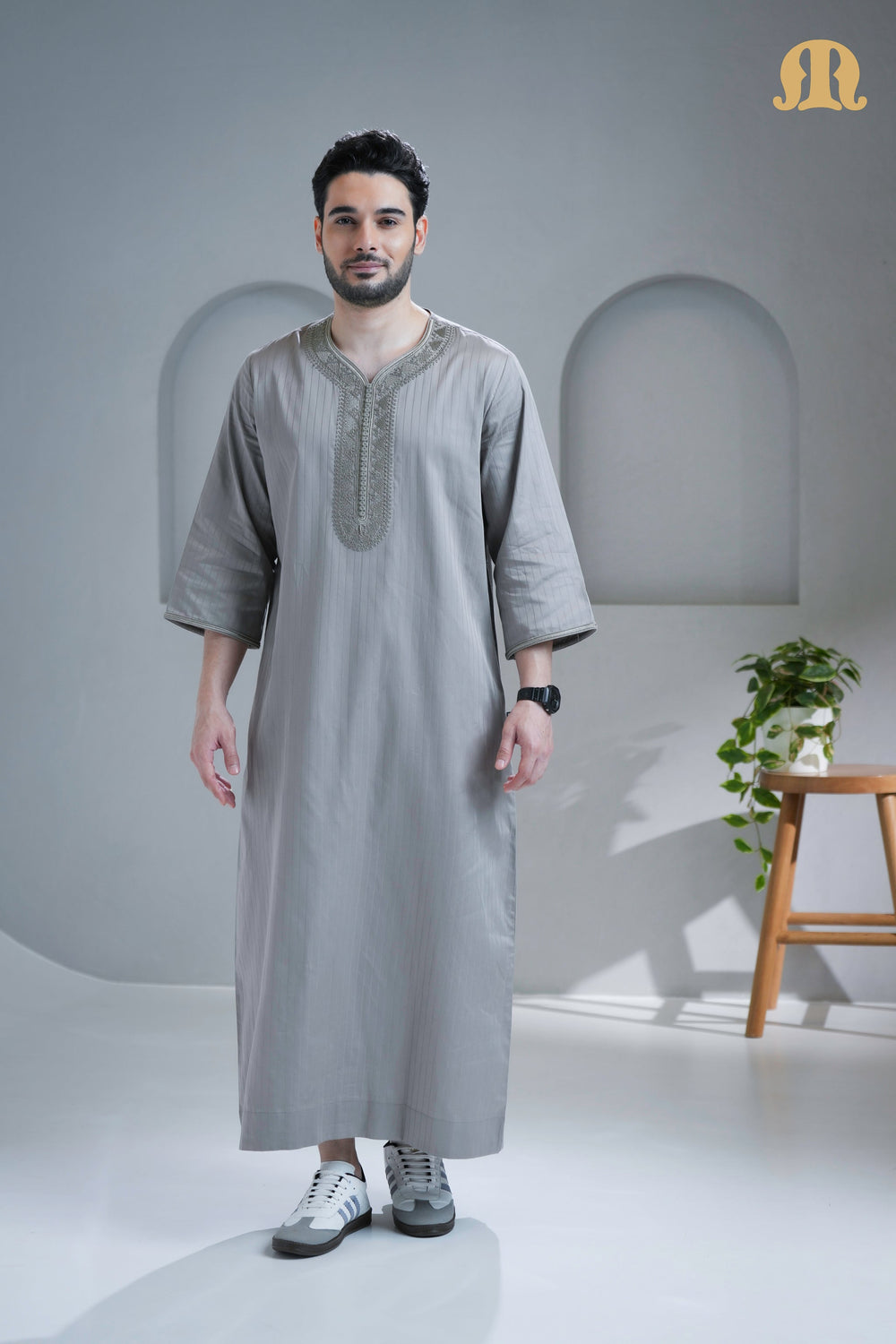 Zagora Grey Moroccan Thobe For Men