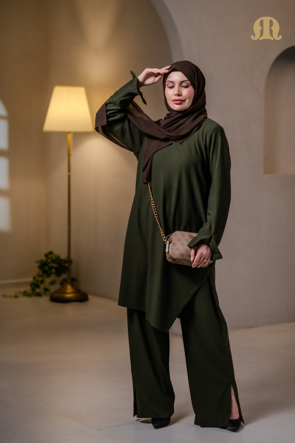 Gunluk knitted Co-ord Set Green