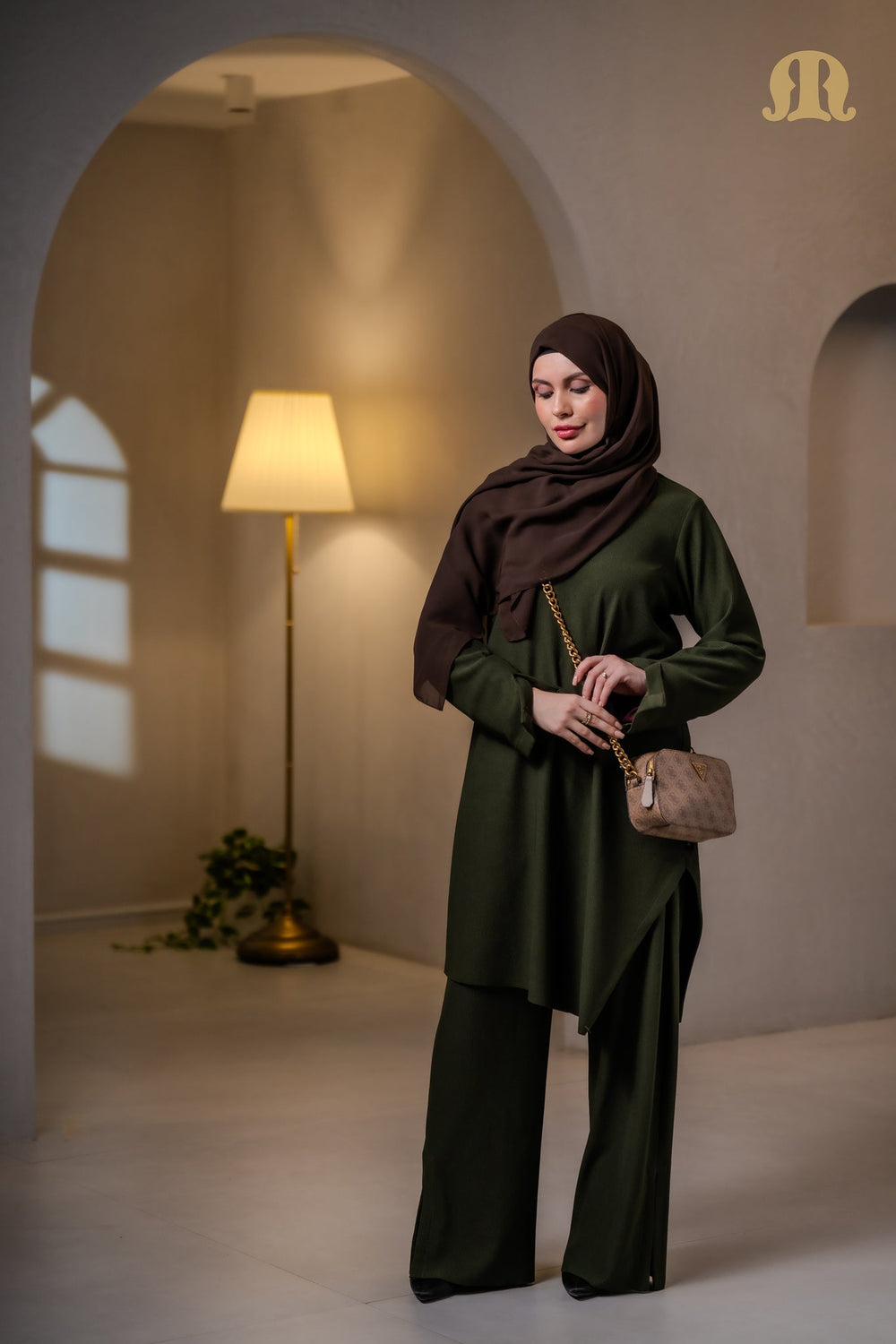 Gunluk knitted Co-ord Set Green