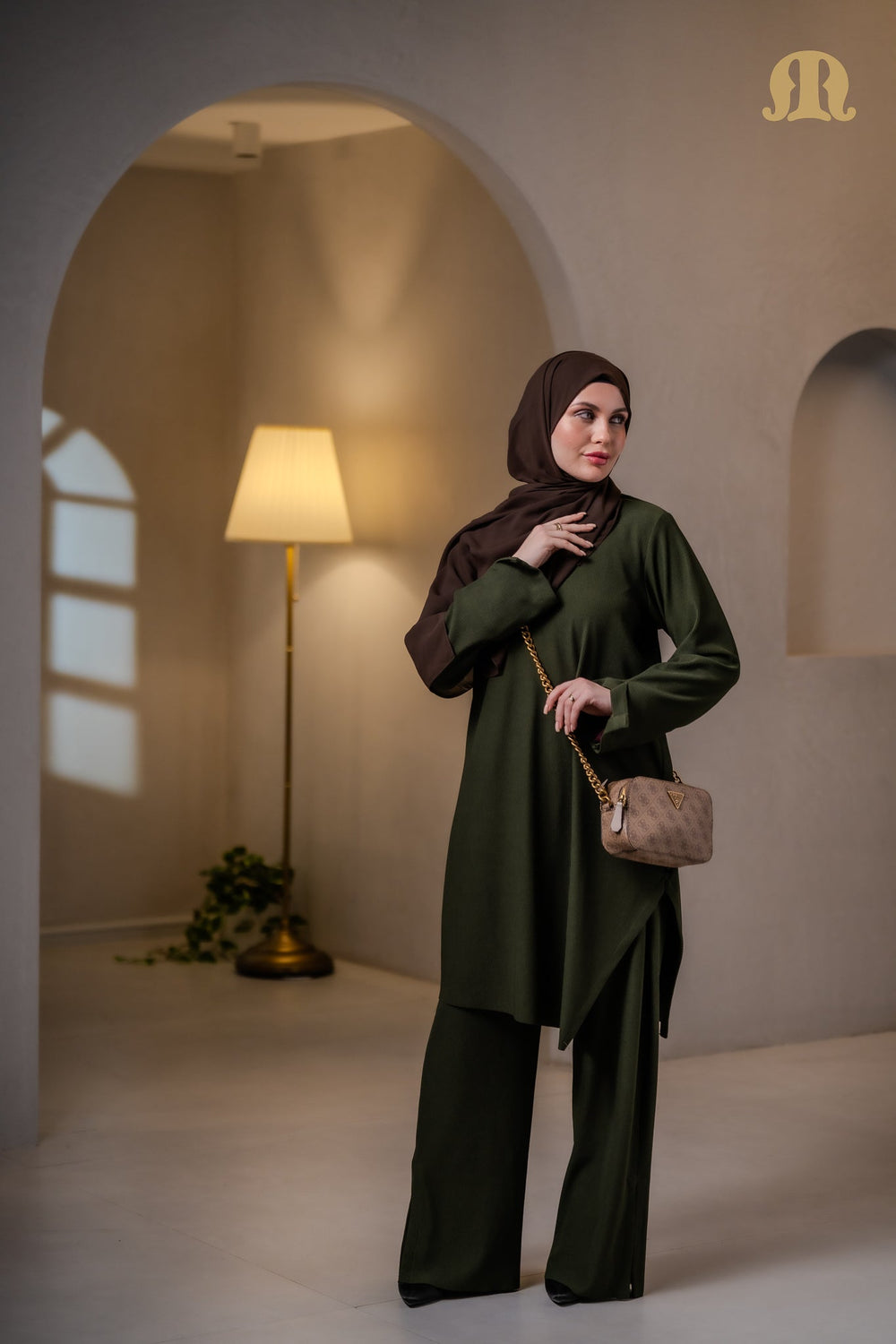 Gunluk knitted Co-ord Set Green