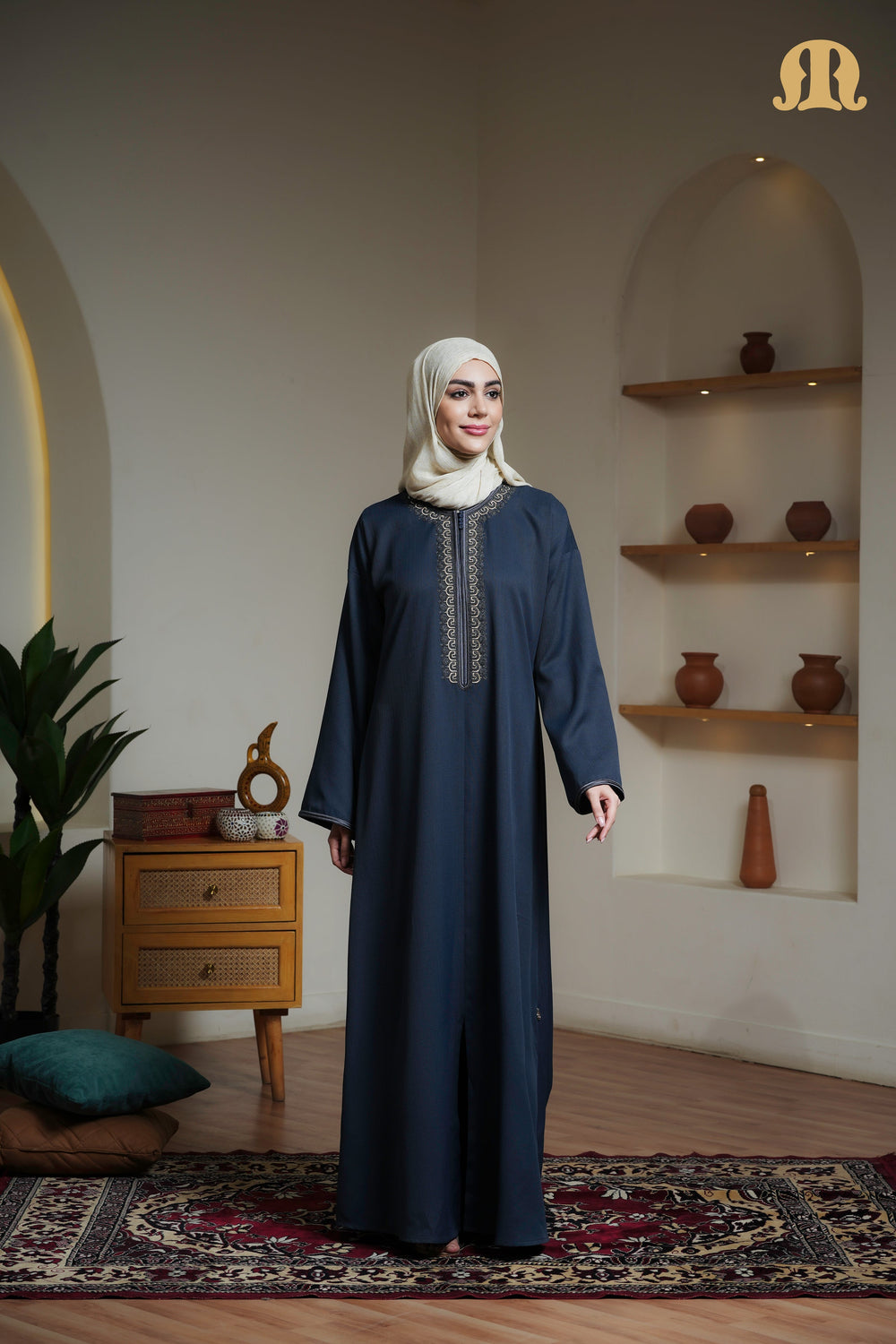 Navy Maksur Moroccan Abaya