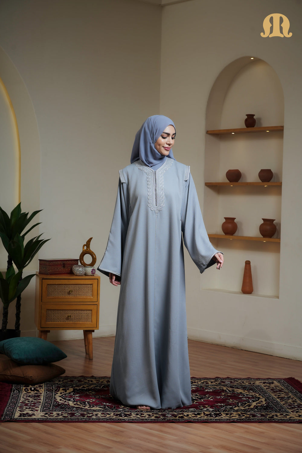 Grey Naqi Moroccan Abaya