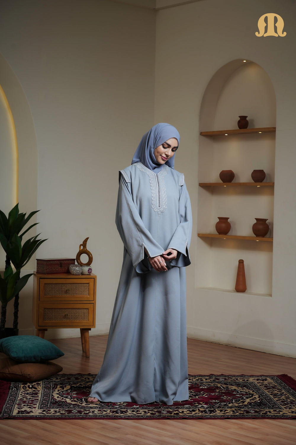 Grey Naqi Moroccan Abaya